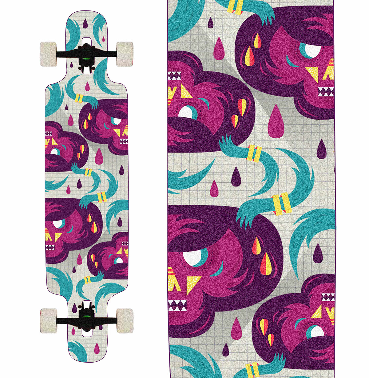 LONGBOARD skate ape monkey Longboards Boarddesign Board pattern