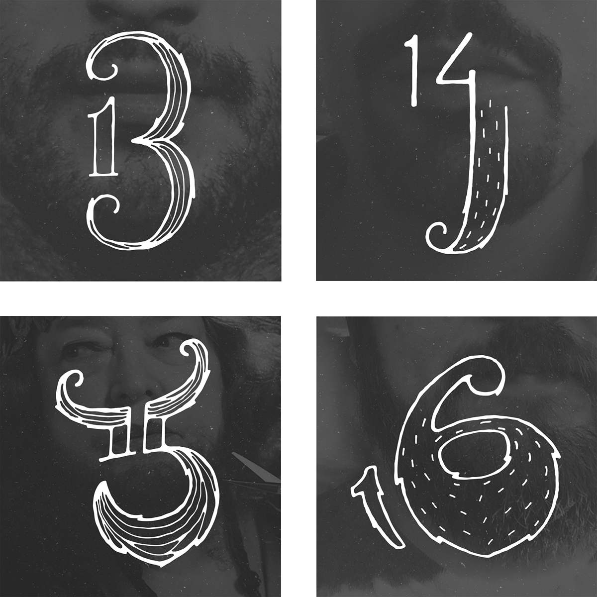 Numerals numbers type customtype lettering CustomNumbers handmade font beards mustache beard November Noshavenovember Movember instagram