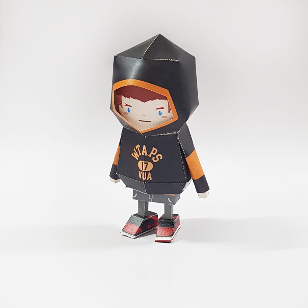 papertoy ILLUSTRATION  wtaps hoodie papercraft origami  Character craft paperart toy