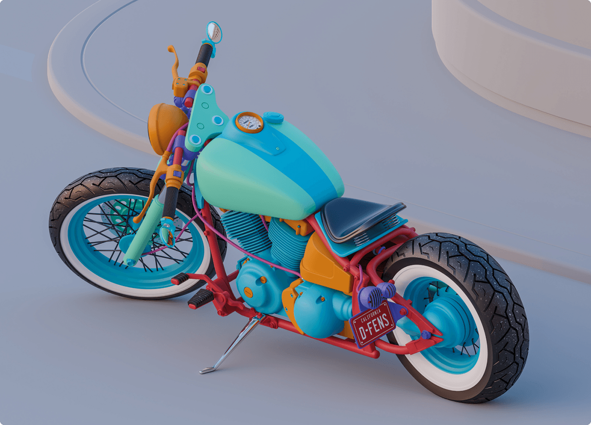 motorcycle Vehicle 3D blender Digital Art  Bike motorbike automotive  