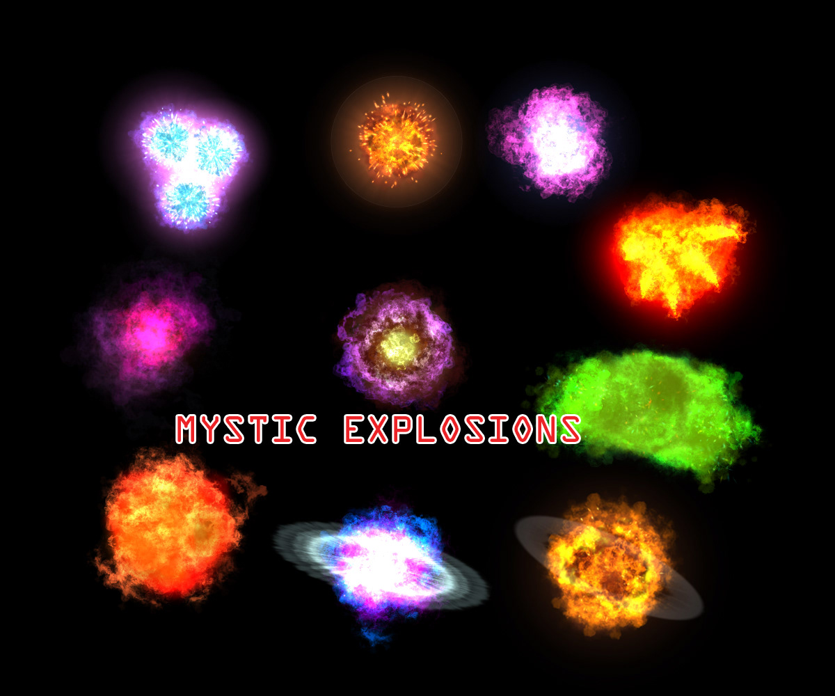 2D Game Art explosions blast waves Special Effects Sprite Sheet high quality animation 