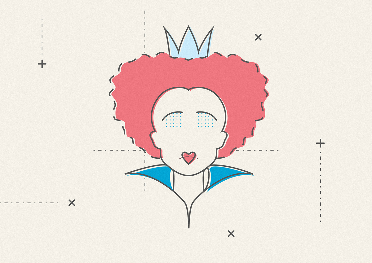 Adobe Portfolio ILLUSTRATION  queen heart flat design minimaliste Illustrator graphisme
