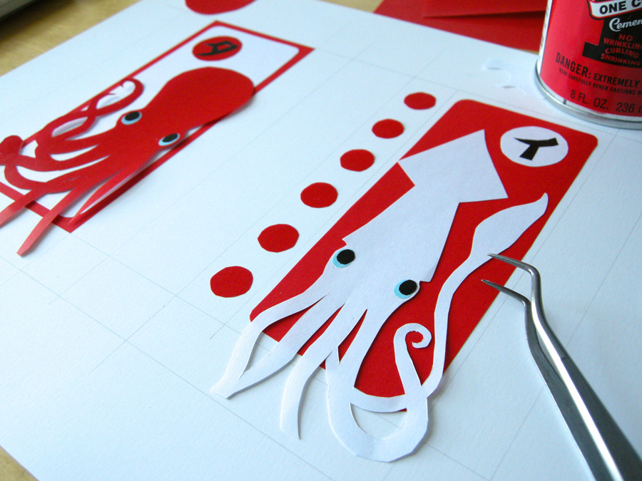 Squid octopus toy Candy gachapon gasha gacha gacha package design paper cutout