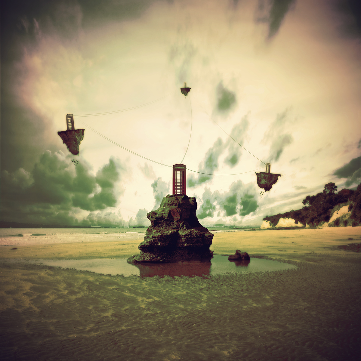 surreal surrealism clouds SKY water Ocean river narrative mountains photo manipulations story telephone storm fantasy relax