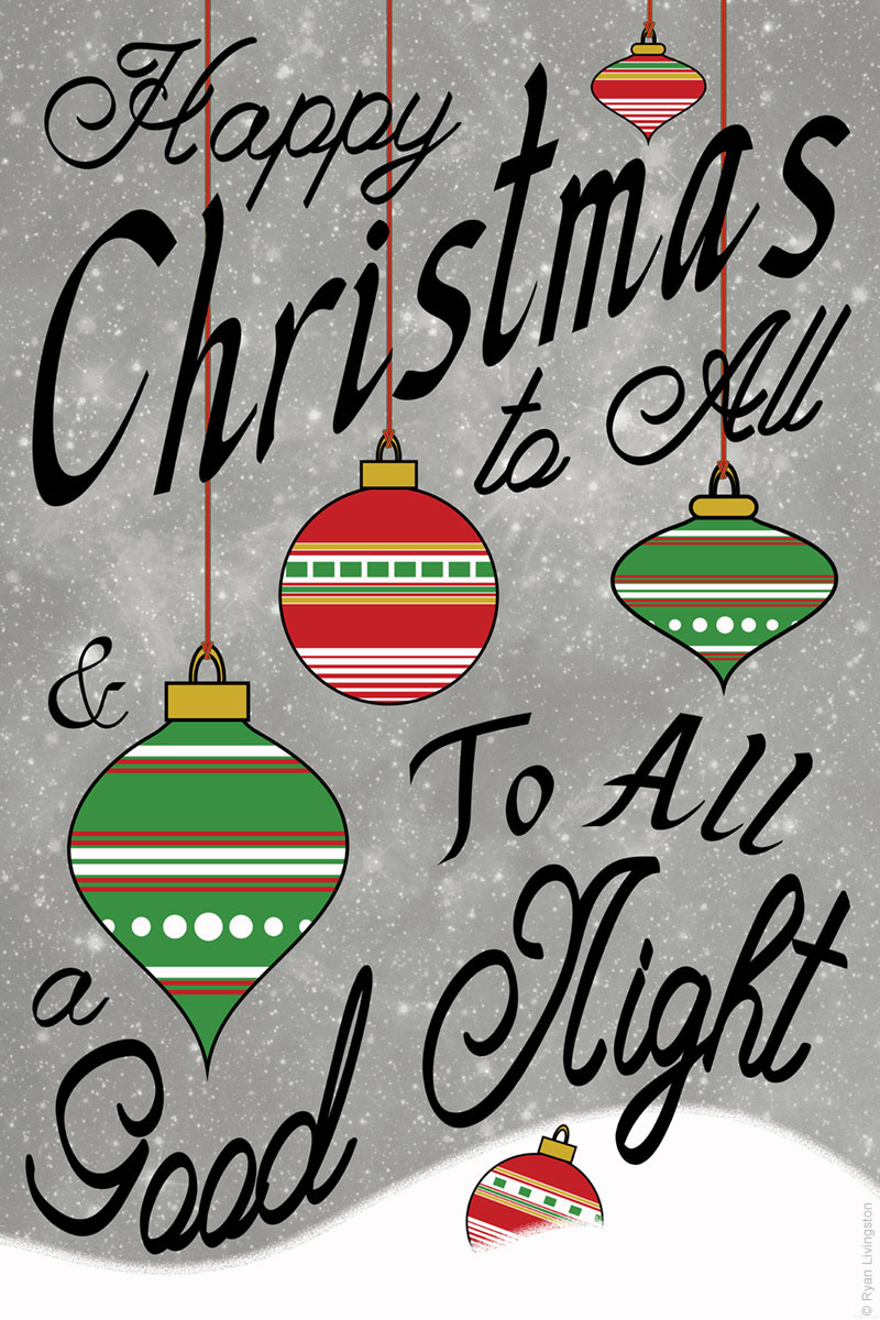 Christmas poster design ornaments merry saint Nicholas