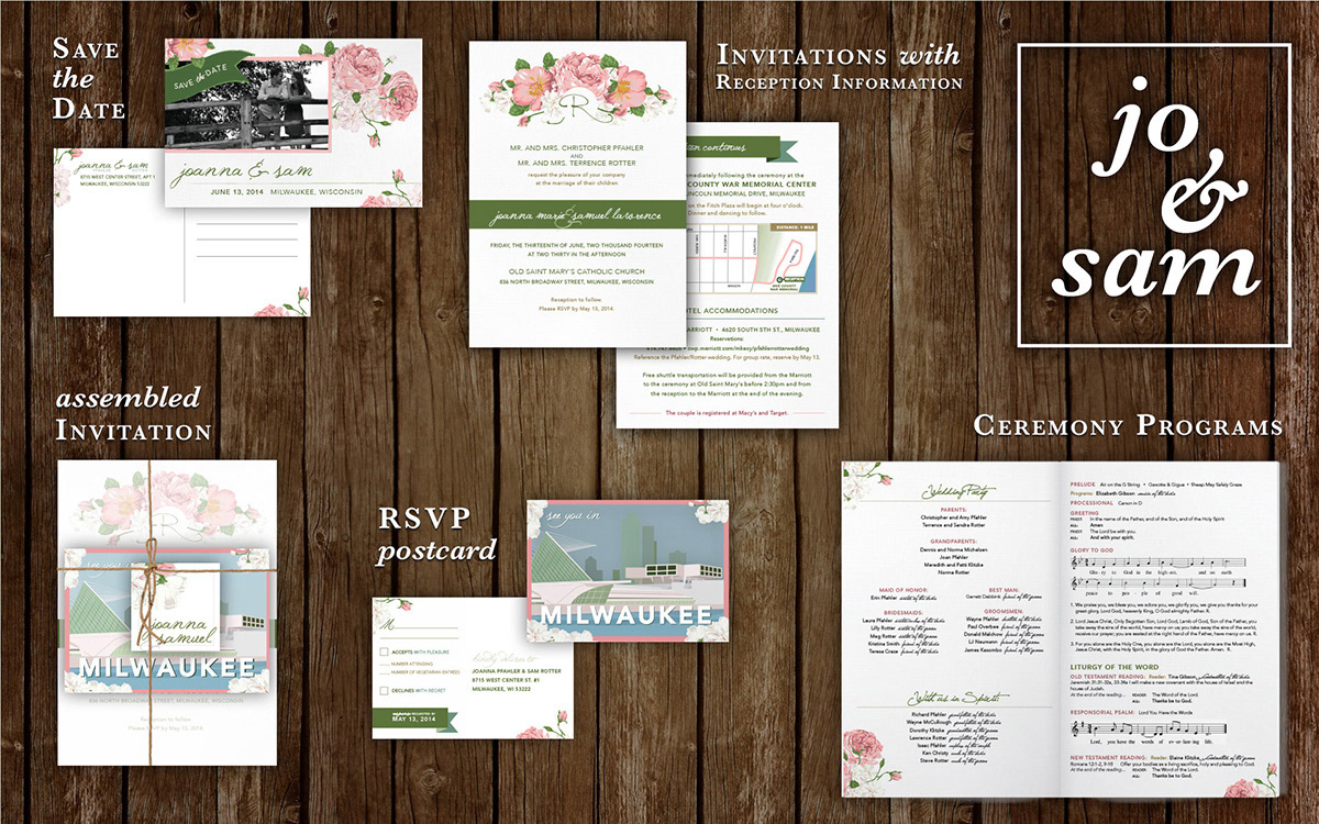 wedding Programs Save the dates invitations Flowers