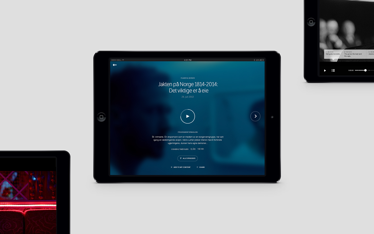 iPad iphone app tv nrk oslo design