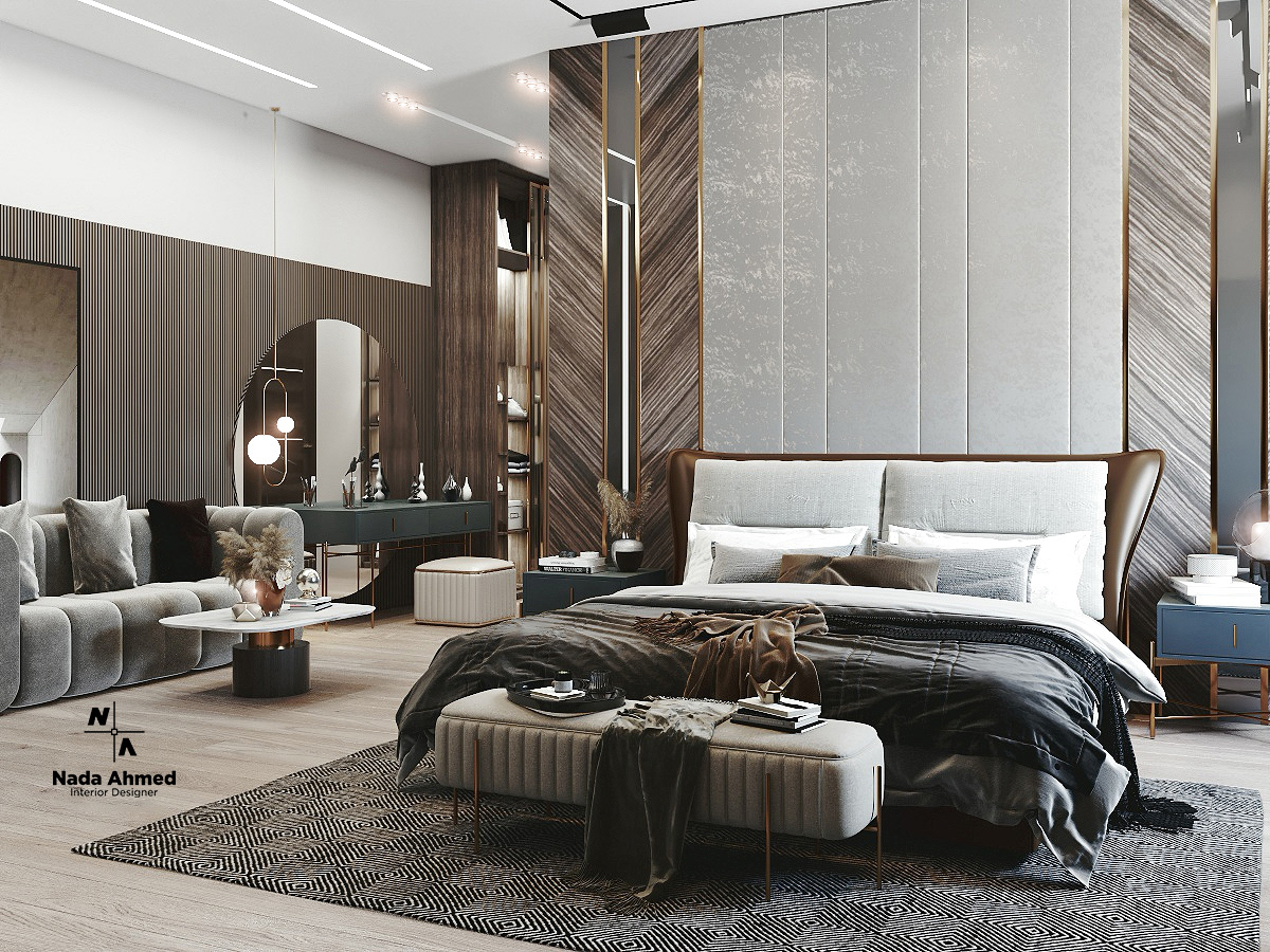 Modern Master Bedroom with dressing room on Behance