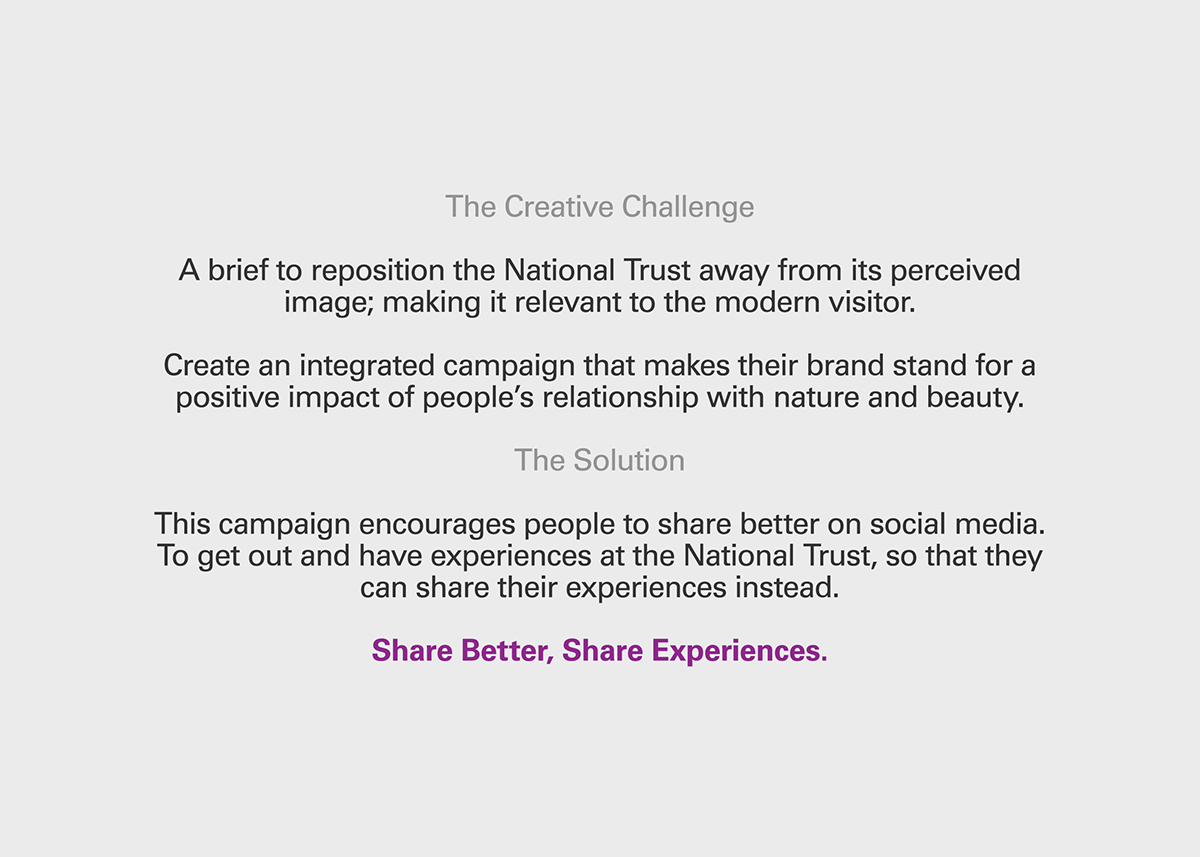 National Trust D&AD D and AD Share Better campaign app Advertising Campaign interactive Interactive Experience print ad share Share Experiences Cat bus shelter ad