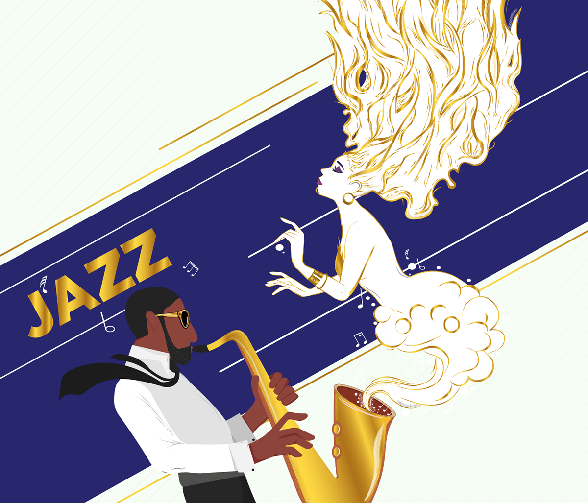 illustracion musica ritmo saxofon