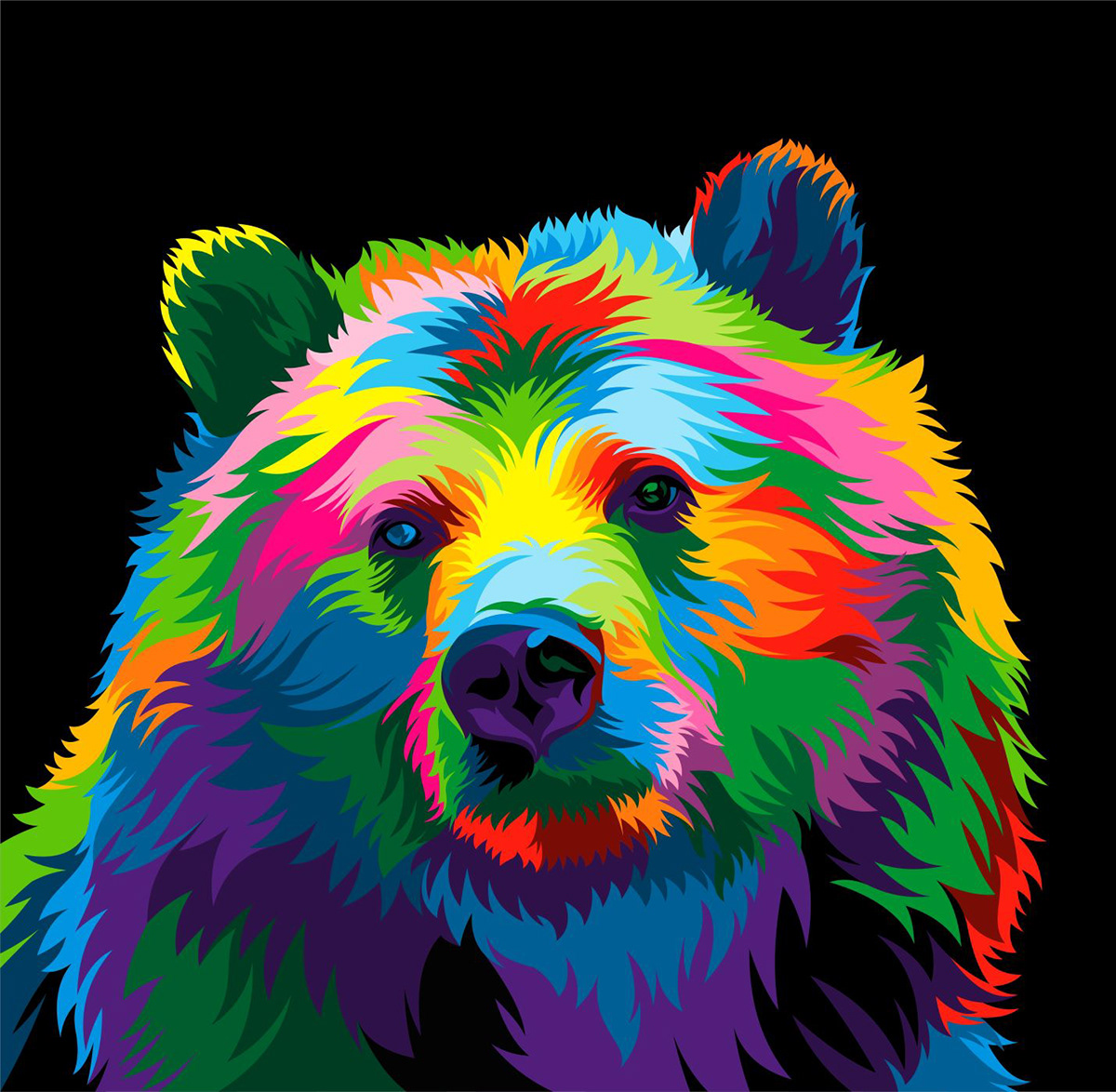 vector illustratiion rainbow colorful fullcolor artwork art animal wild Collection