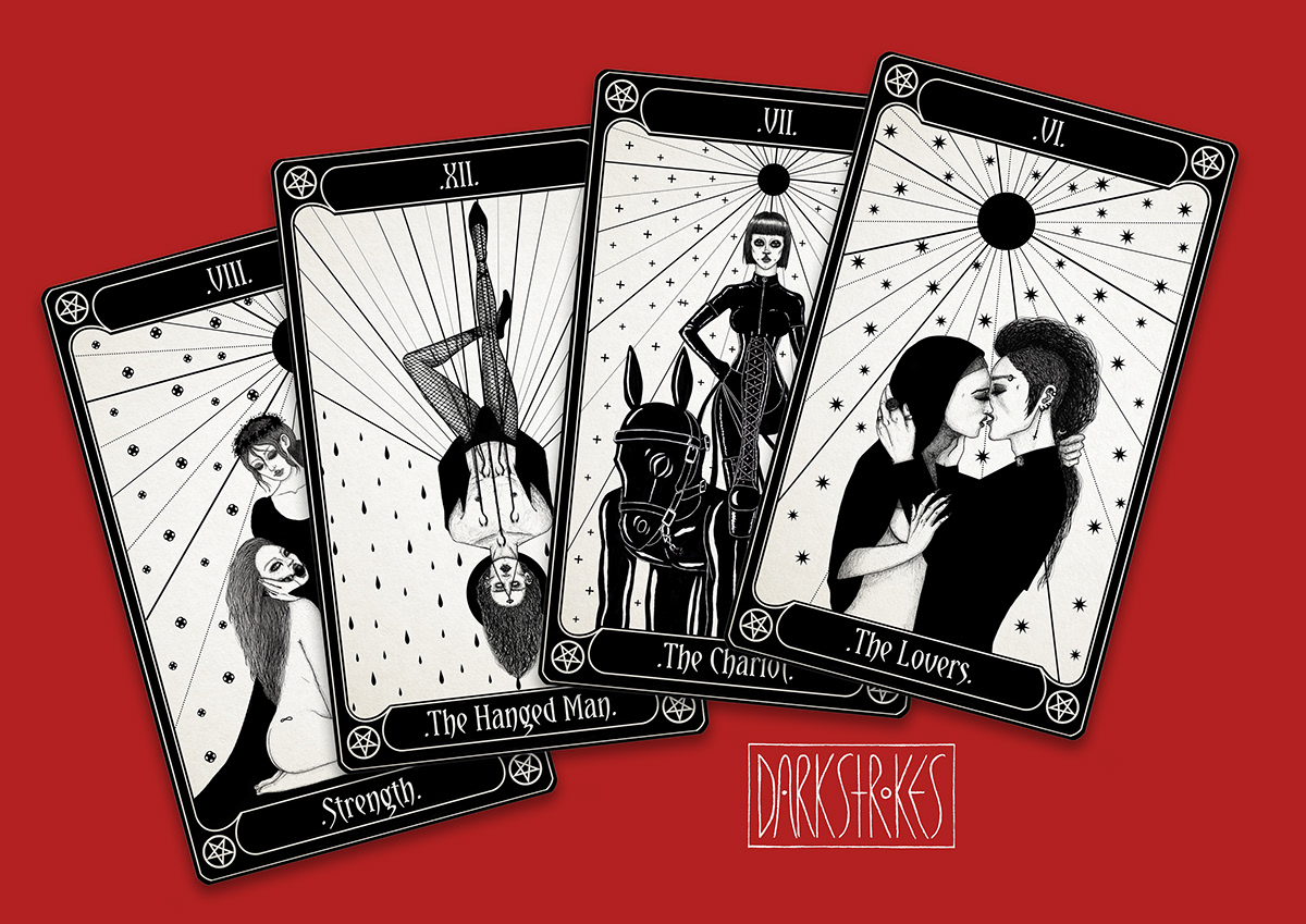 Series of gothic tarot cards 