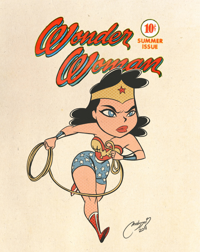 wonder woman mujer marvilla vintages Retro comic old heroinas super heroes super mexico diseñi de personajes ilustracion