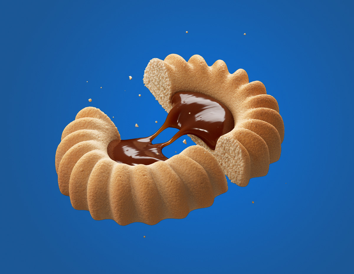 3D illustration of biscuit for packaging
