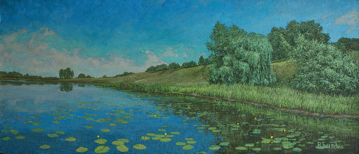 Landscape Nature живопись пейзаж природа озеро pond Россия