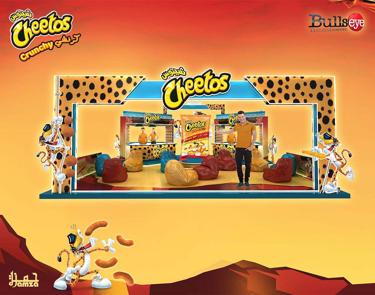 booth Cheetos expo Flaming Hot Lays Promotion snacks stall Stand tiger