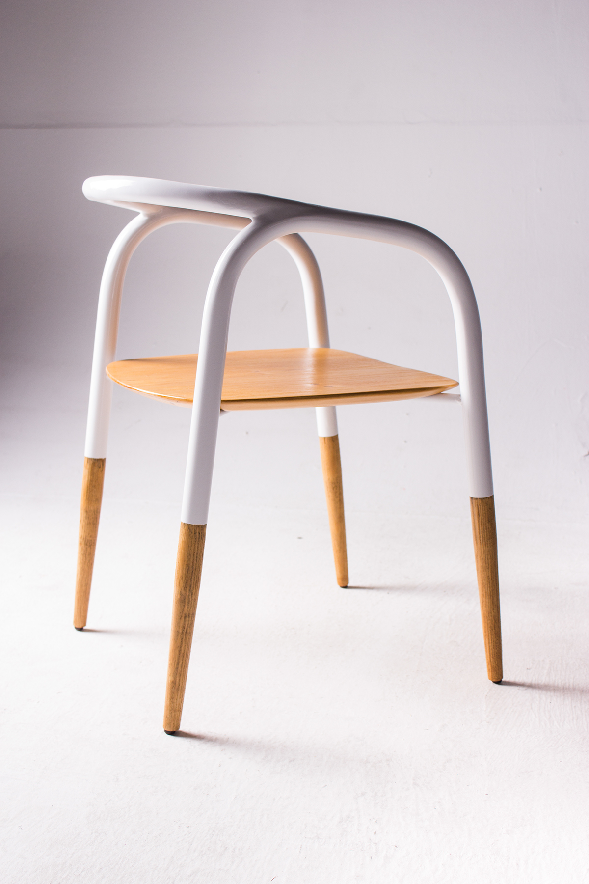 furniture wood metal White minimal triangle Classic chair silla madera haptic