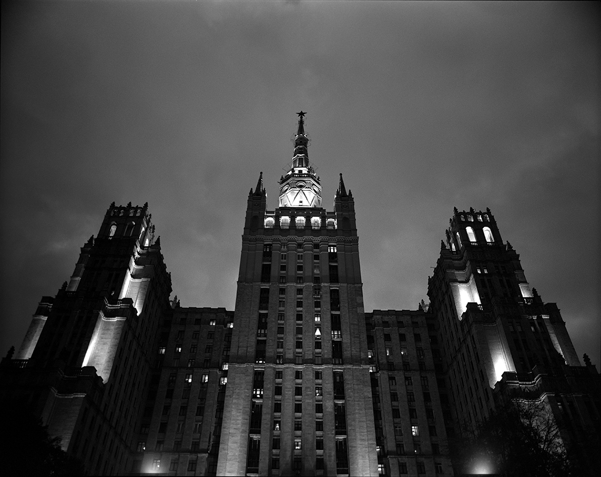 Moscow skyscraper b&w Black&white Film   soviet era totalitarian art