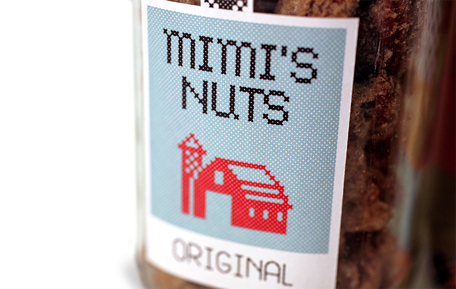 stitch icons pattern Food  nuts pecans labels jars type