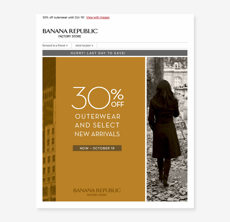 html email Retail Web e-commerce gap  banana republic sale jeans