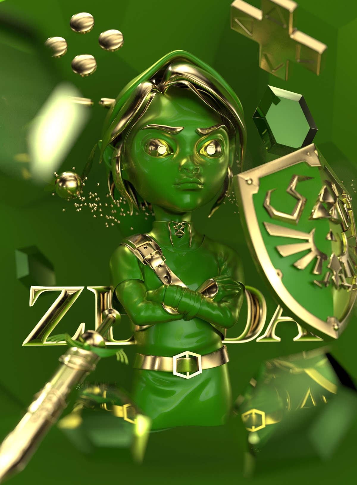3D Character characterdesign fantasy game Gaming ILLUSTRATION  link Nintendo zelda