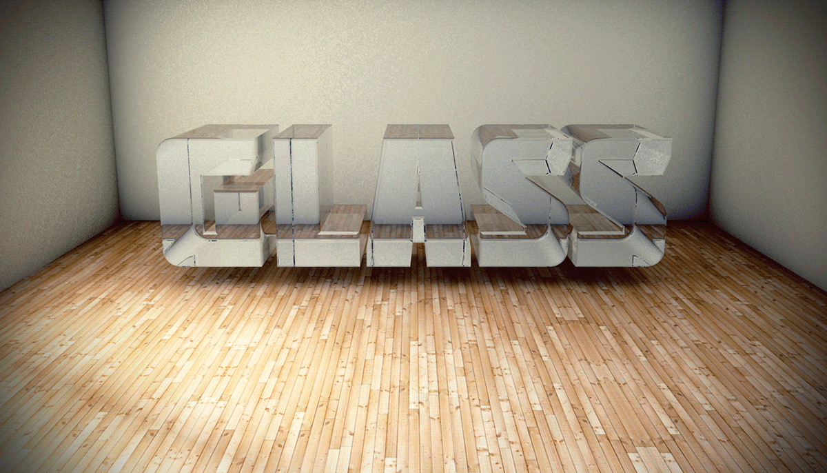 cinema 4d 3D text glass 3D text maxon wood floor wood