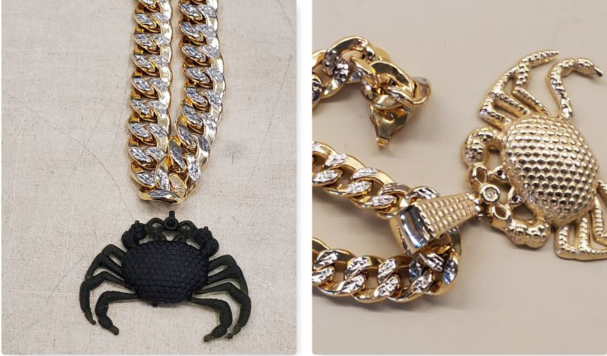 CAD Design cancer crab gold jewelry matrix pandant zodiac