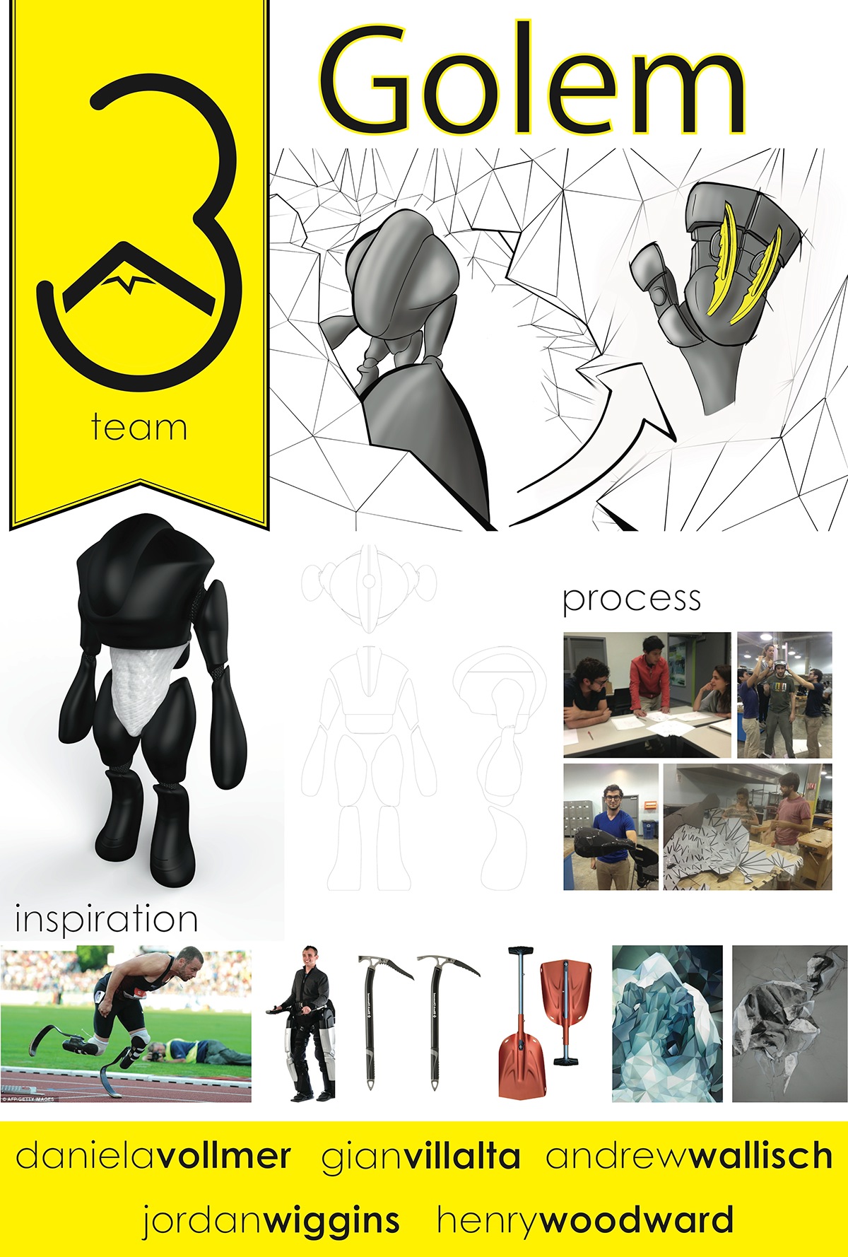 mech suit exoskeleton concept industrial graphic Layout poster team