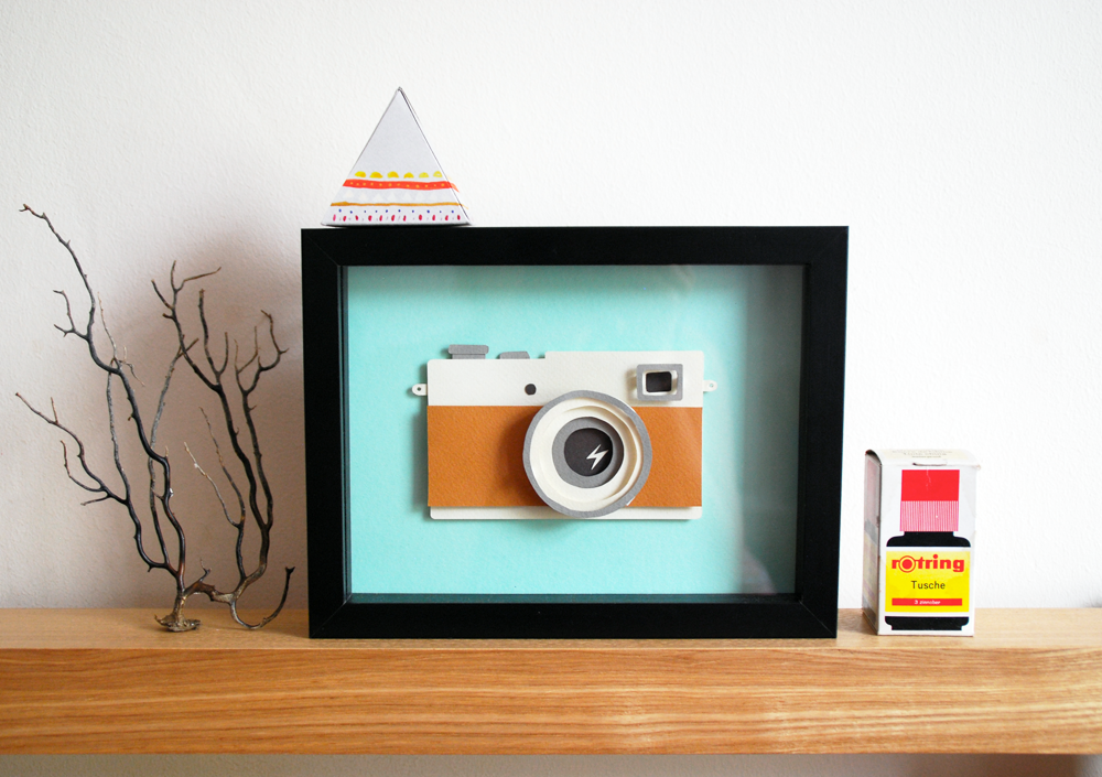 paper camera analog paper craft paper cut colour layers card photograph frame