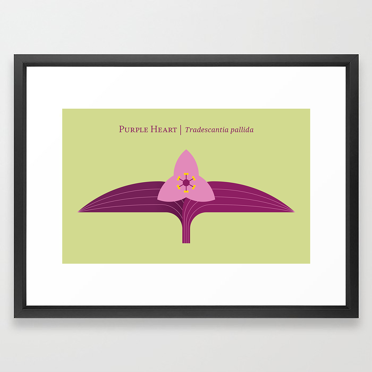 Purple Heart Modern Art Print Poster Illustration and Design