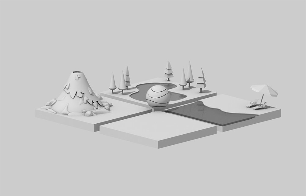 sdk PARSEC 3D art spaceship land grid Gaming Landscape