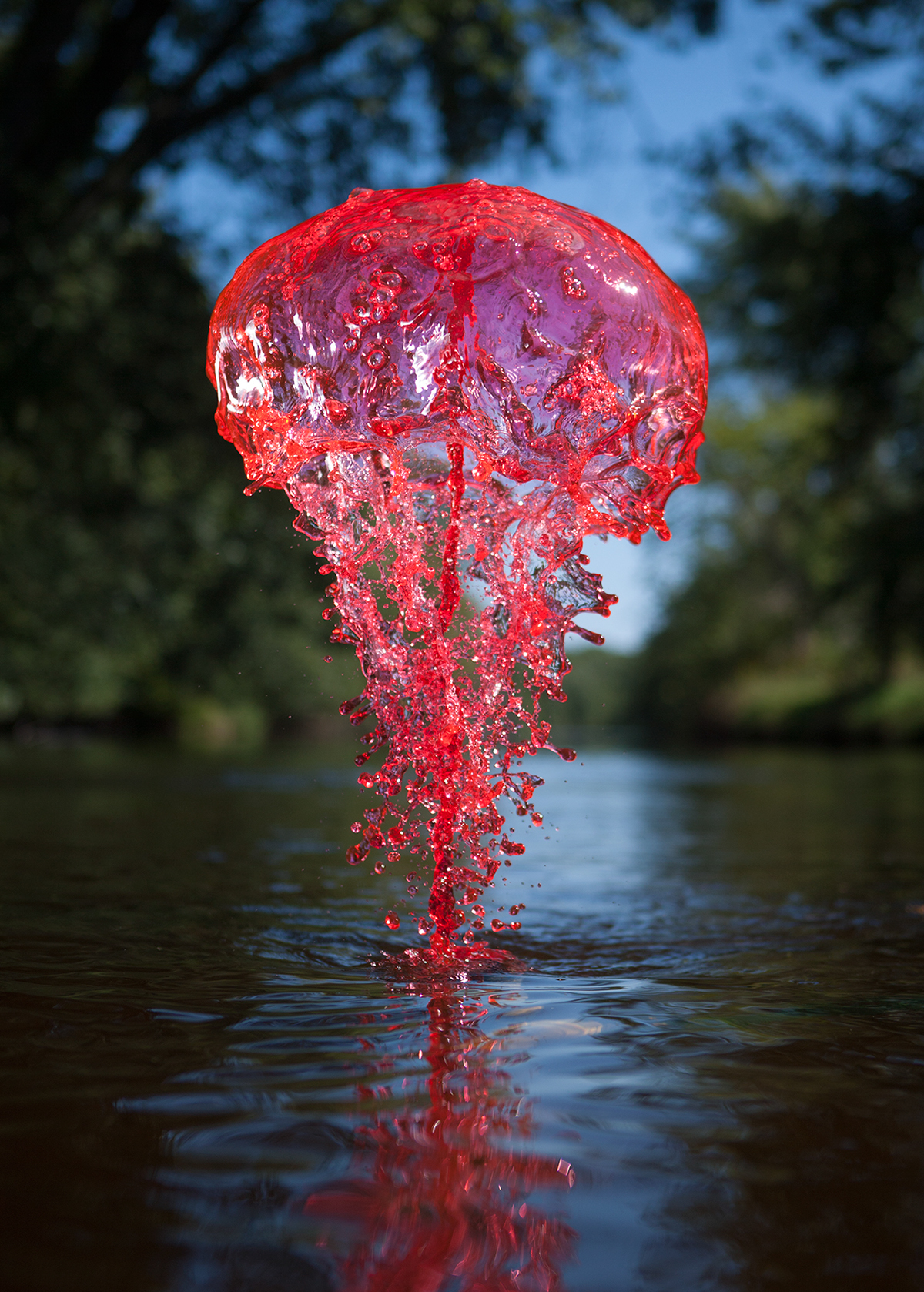 Jack Long Liquid art sculpture fluid fountain splash river