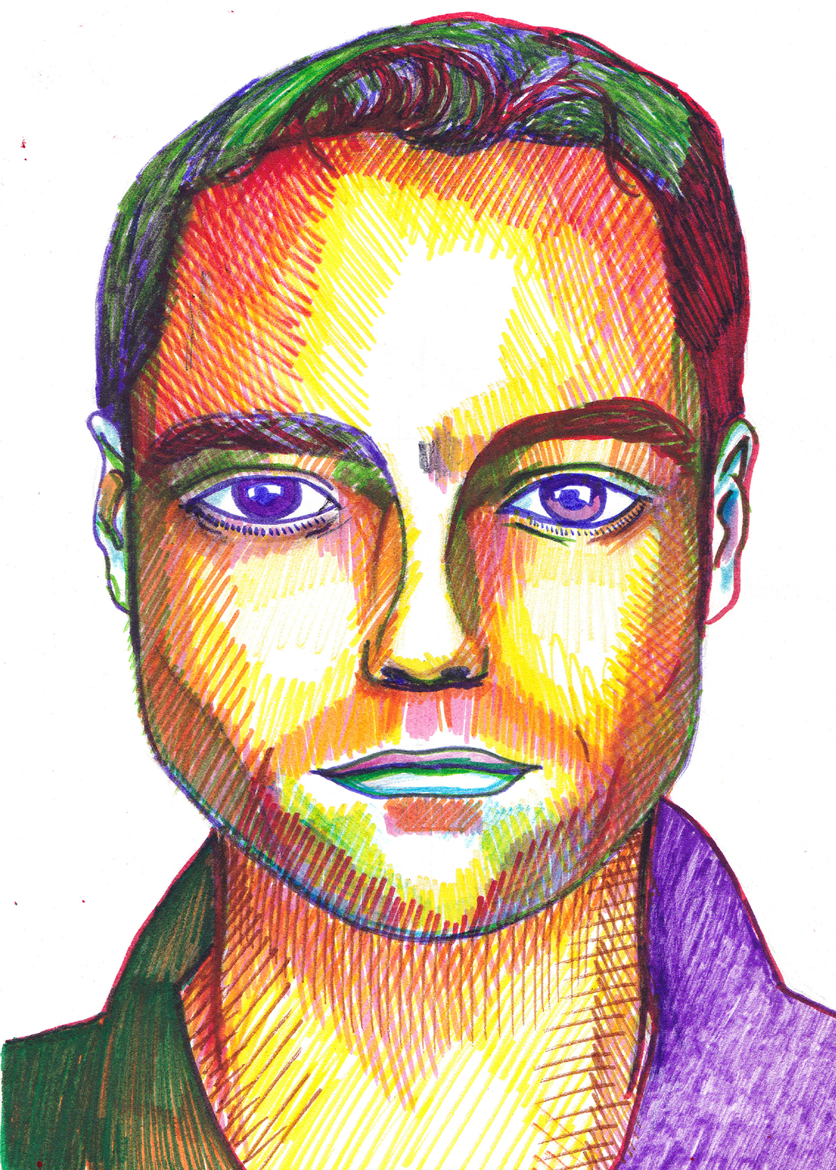 color pencil pens raw faces portraits fanzine