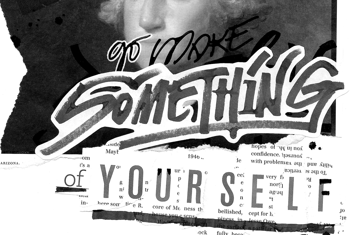 Zine  New York print collage black and white paint newsprint