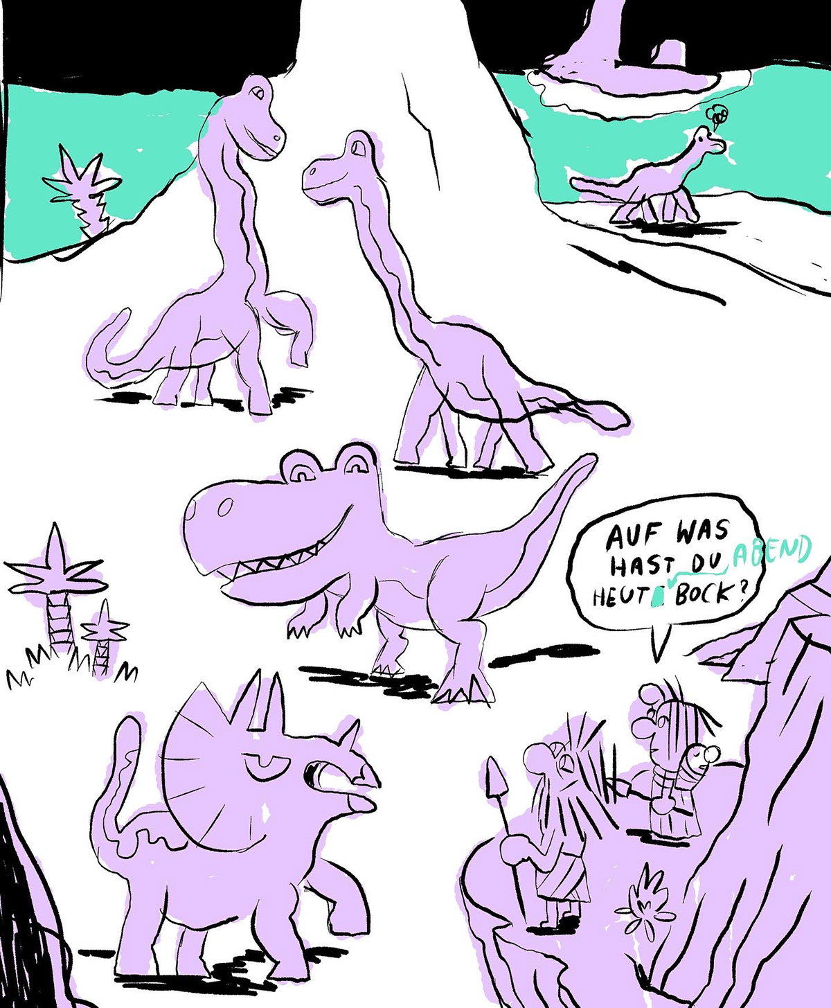 cartoon Drawing  ILLUSTRATION  dinoland jurassic park