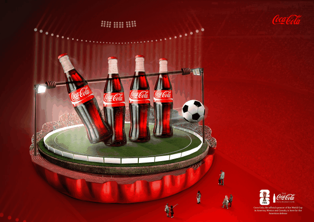 Coca-Cola pepsi drink bottle product design world cup football Social media post Advertising 