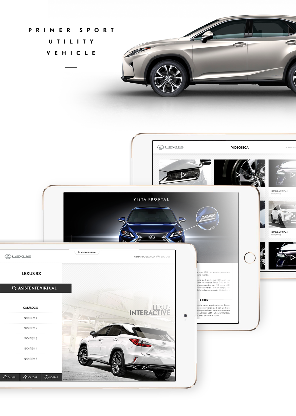 Lexus app iPad car premium minimal White design costarica