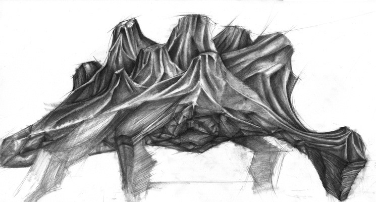 earth Pencil drawing rock Landscape monster