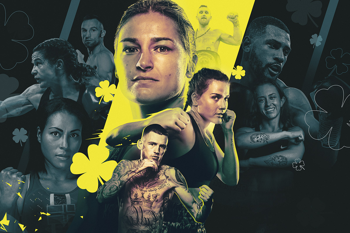 Boxing Ireland MMA sports flourescent Poster Design irish womens fighting Adam Insam