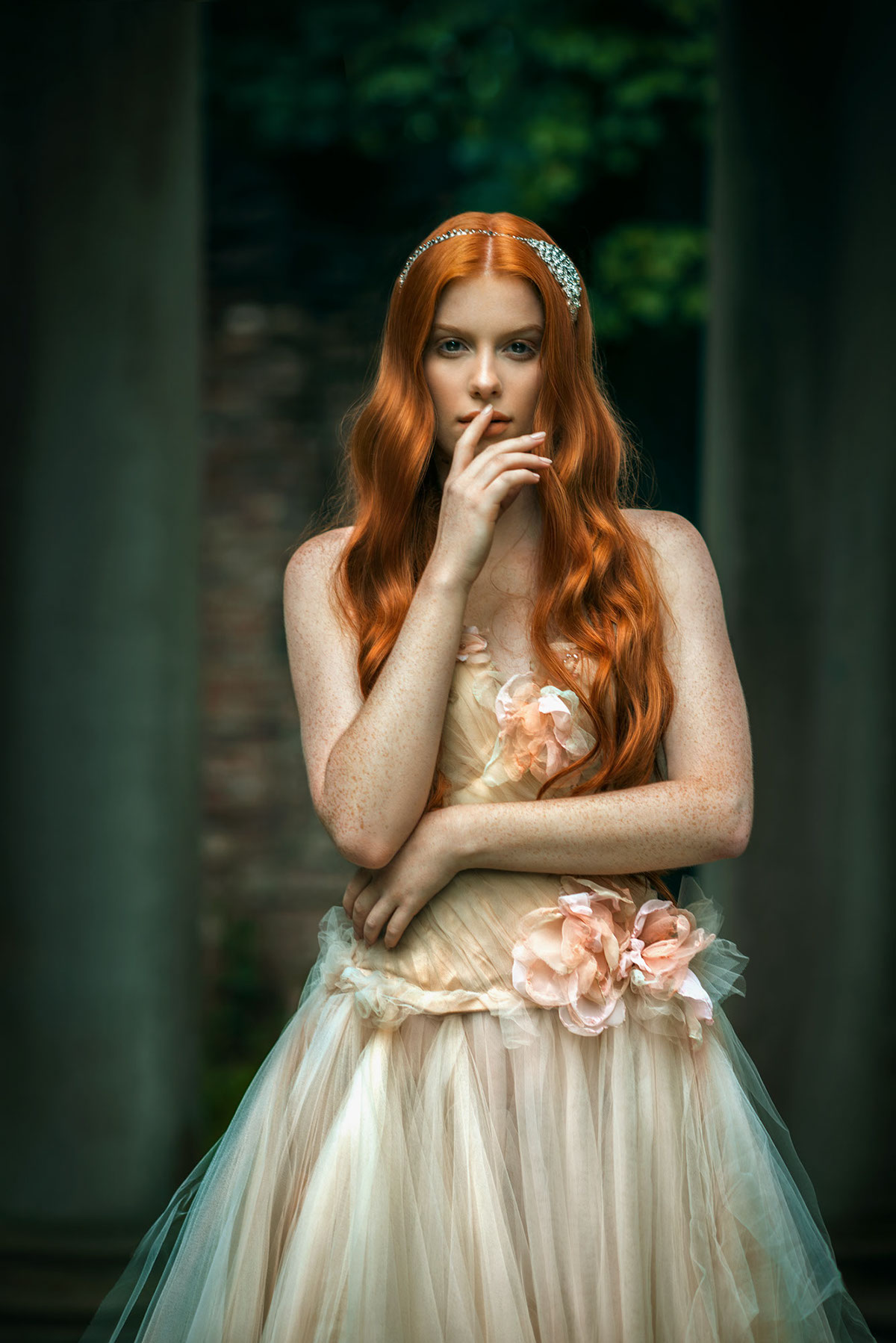 whimsical enchanted beauty editorial fashion shoot yonkers manstion luxury Haute couture red hair