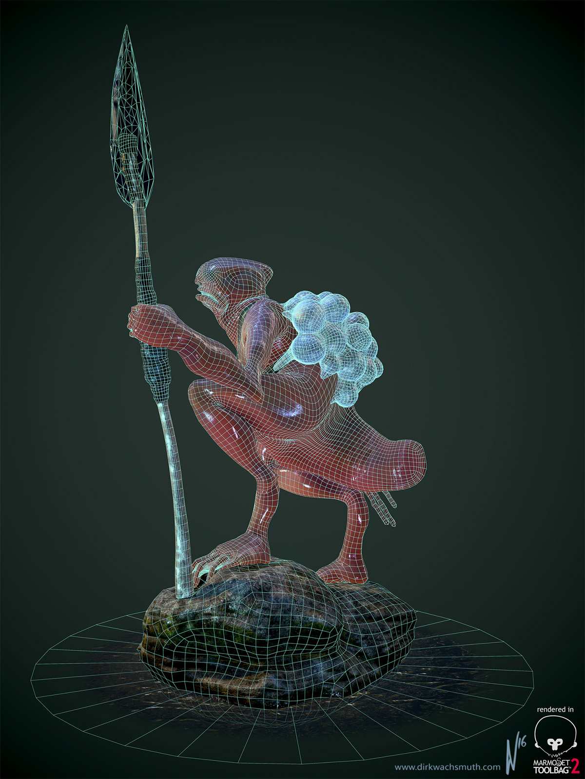 Zbrush troglobite Troglodyte sculpture Character creature realtime 3D gameart concept art