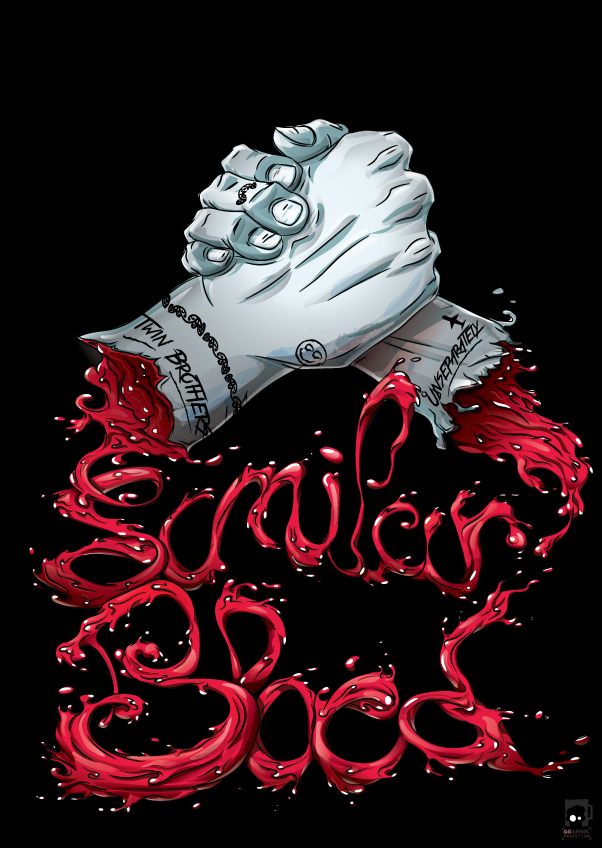 vectorielle hand blood Typographie