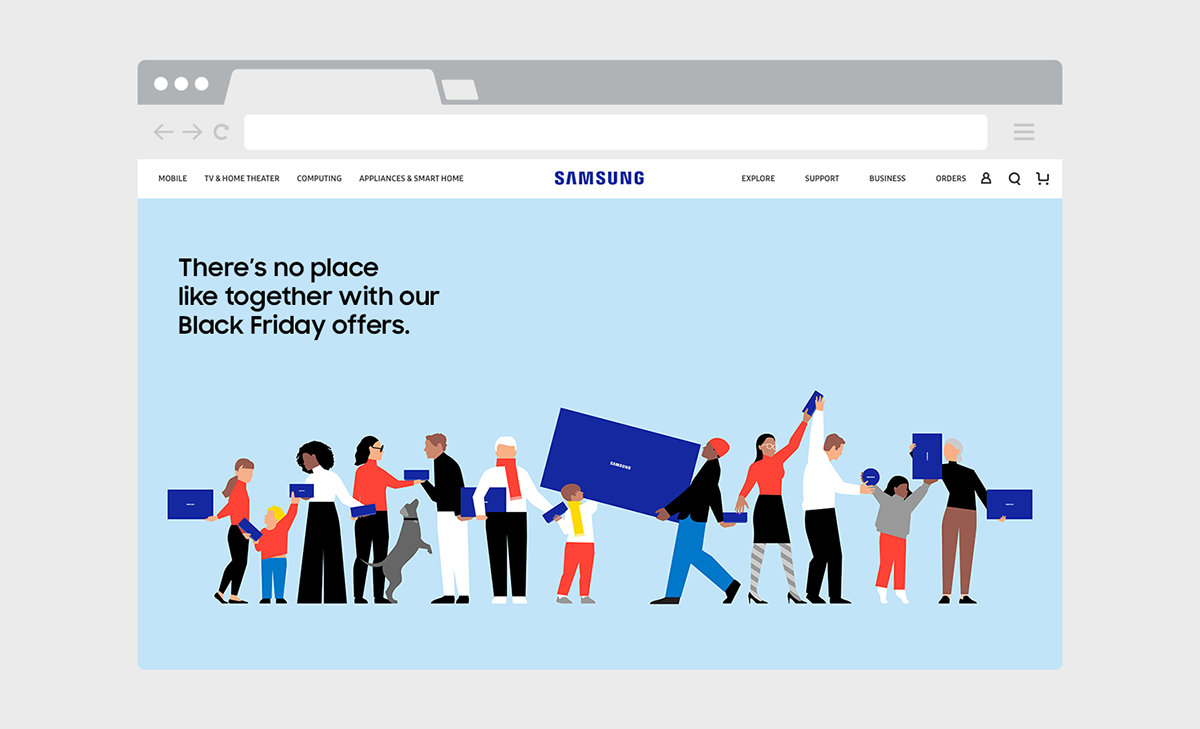 Samsung art direction  Creative Direction  ILLUSTRATION  Advertising Campaign graphic design  Branded Campaign holiday campaign