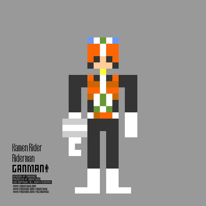 ganman Kamen Rider Pixel art dot 8bit masked rider
