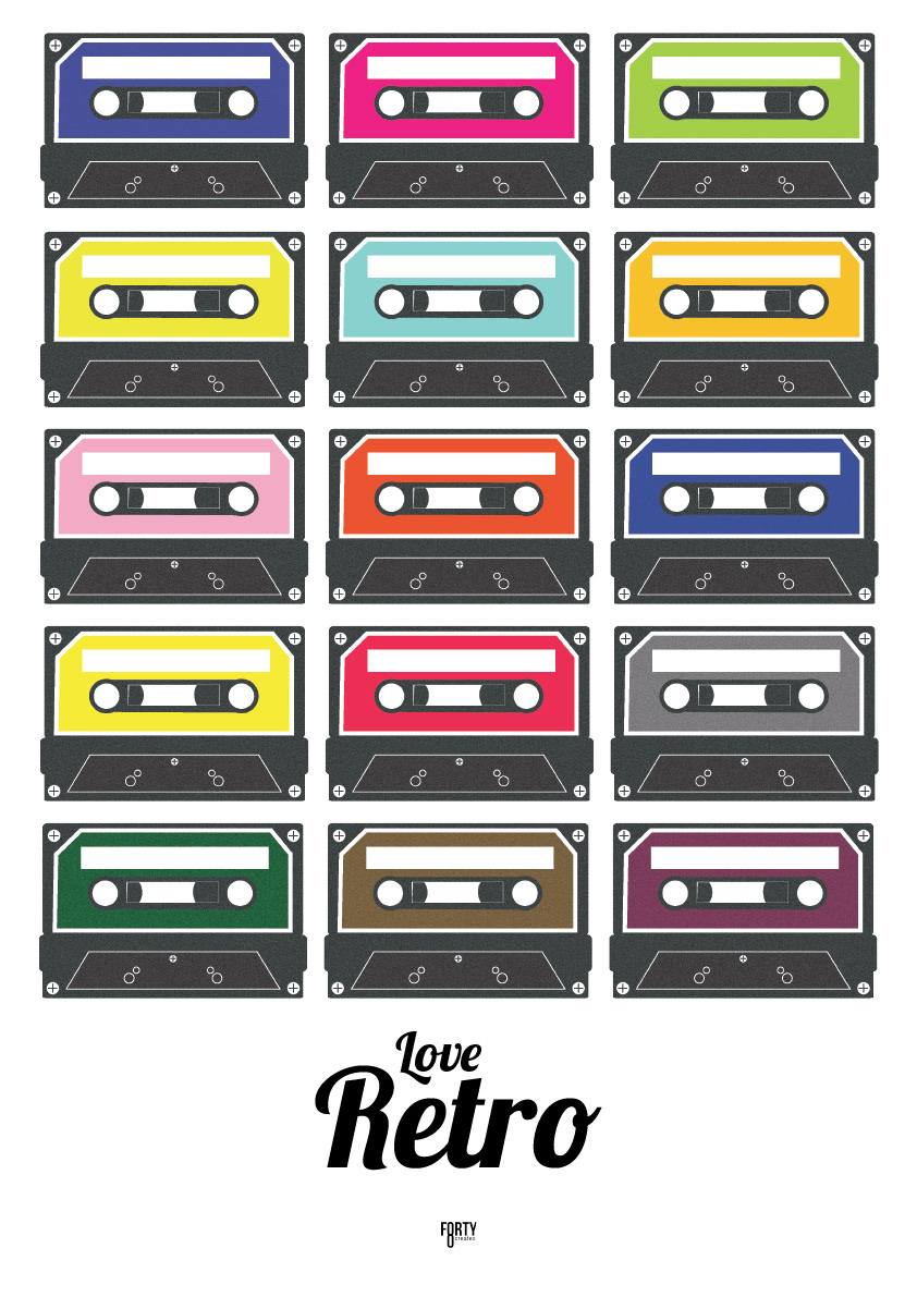 poster Retro cassettes Style retrostyle print