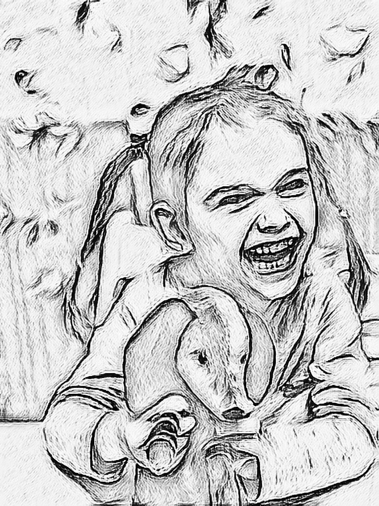 little girl smile hand drawing painting pencils ILLUSTRATION  portraits happy digital painting portrait