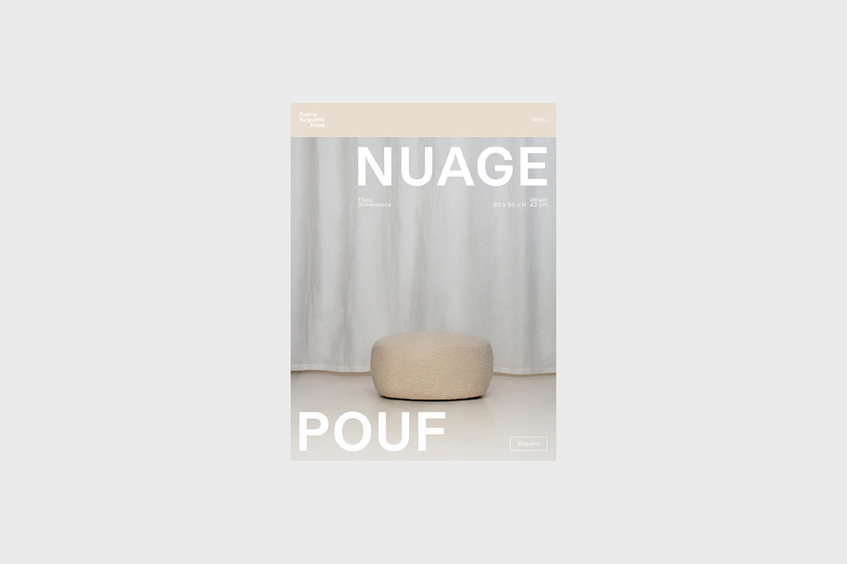 furniture beige minimal color modern Typeface designer pierre augustin rose creative shop