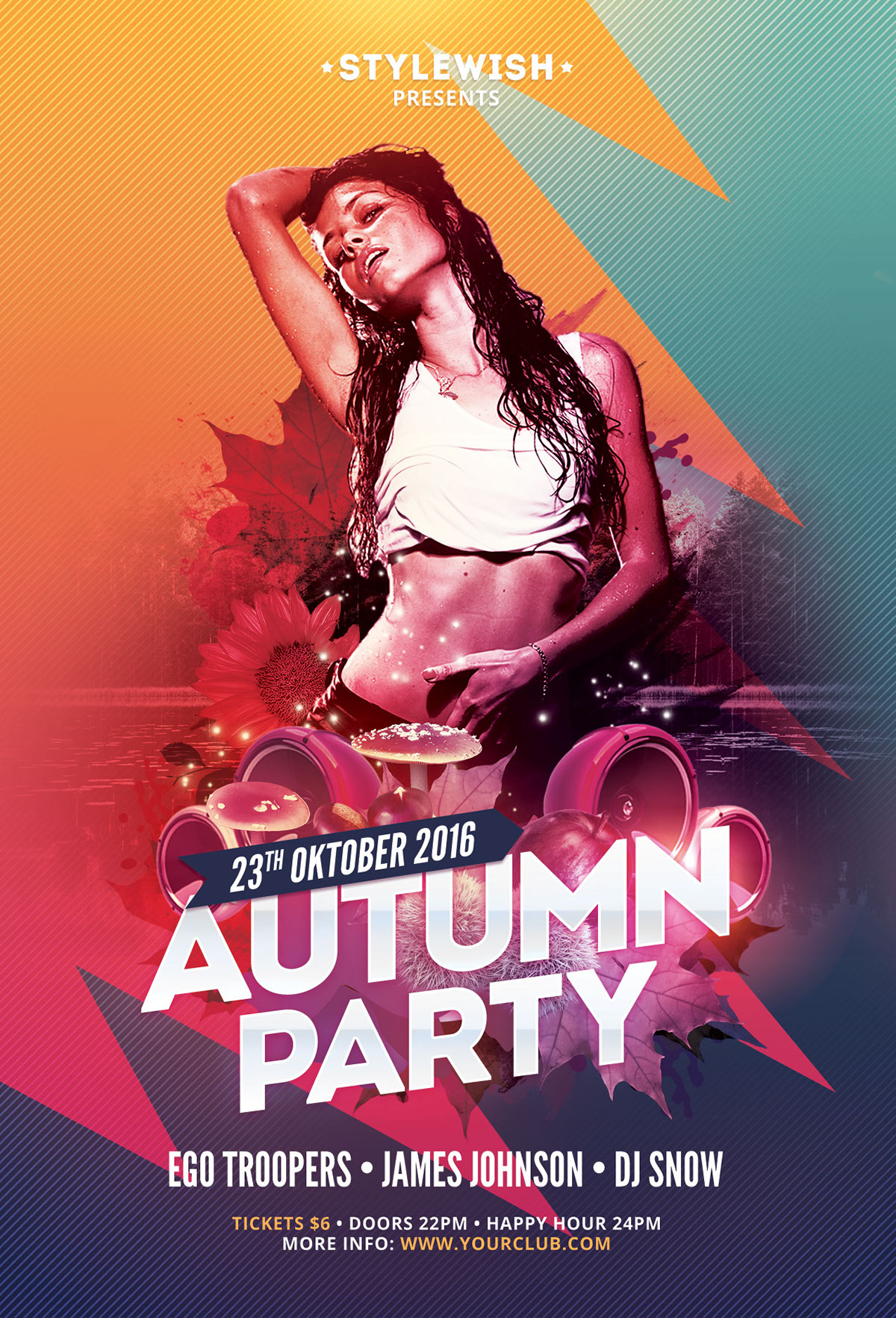 autumn autumn flyer autumn party bash club creative design Dynamic Event Fall