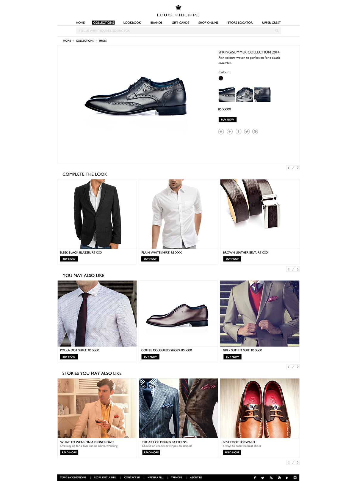 Website Layout clean Clothing men