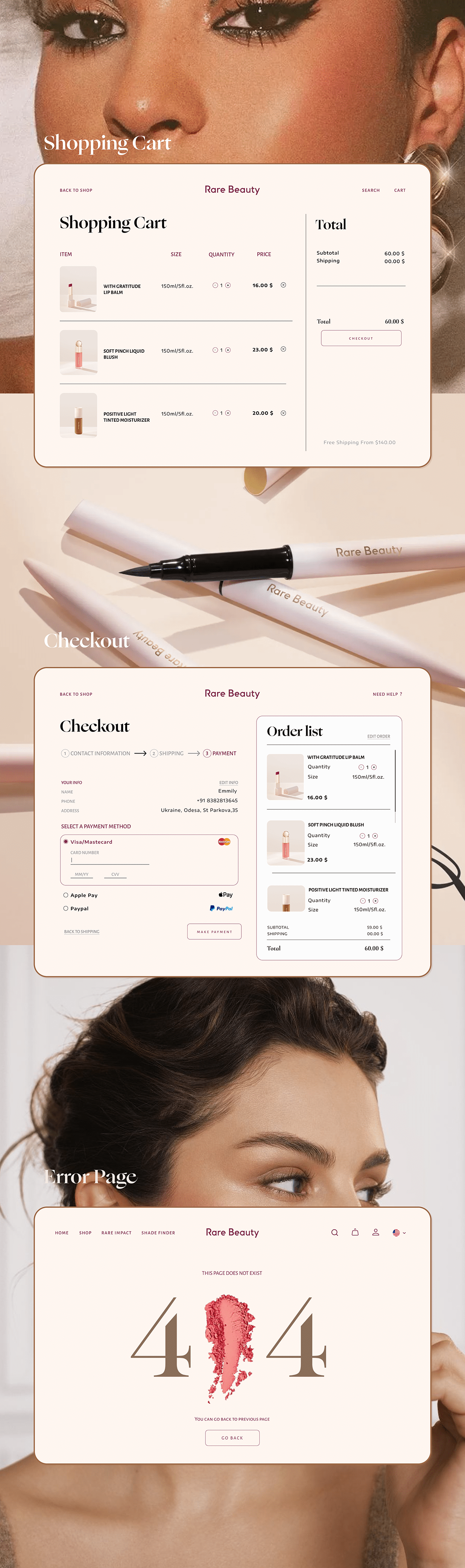 Vshop Luxury Beauty Website Design - Visual/UI on Behance